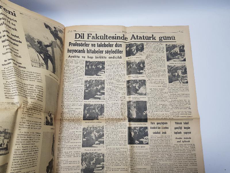 ATATÜRK 'ÜN VEFAT HABERLERİ KONULU 16 KASIM 1938 TARİHLİ ULUS GAZETESİ