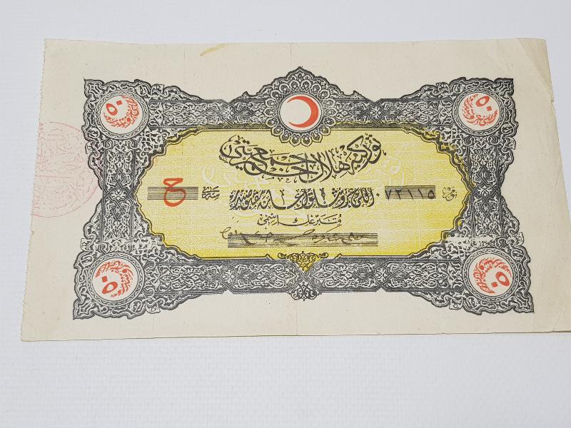 HİLALİ AHMER CEMİYETİ OSMANLICA İANE MAKBUZU