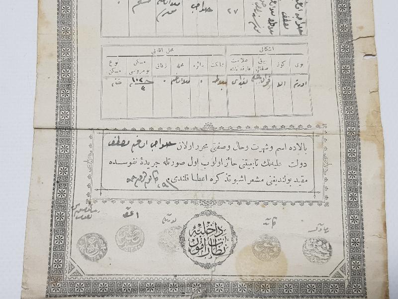 OSMANLI DÖNEMİ NÜFUS KAĞIDI