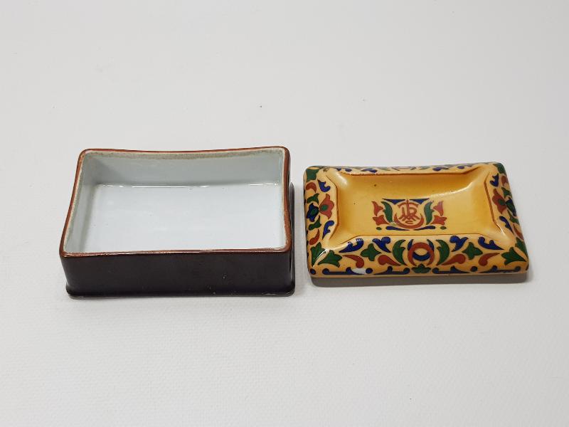 CONSTANTINOPLE - OSMANLI DÖNEMİ TURMAC PORSELEN SİGARALIK VE KÜL TABLASI