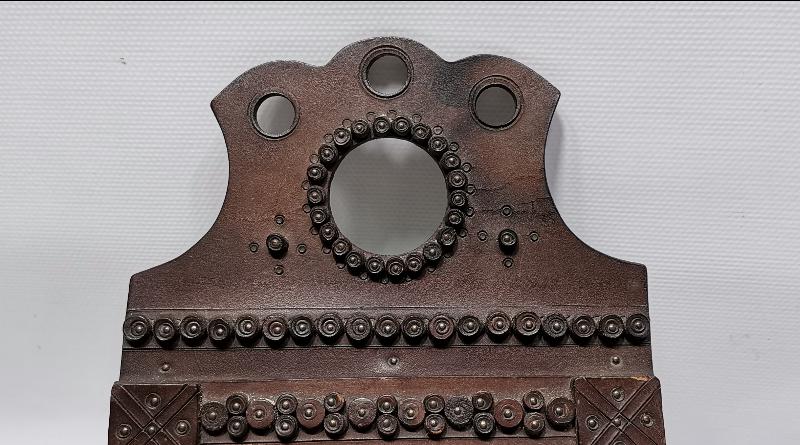 OSMANLI DÖNEMİ ÇOK NADİR DERİ ÇERÇEVELİ TAŞ AYNA