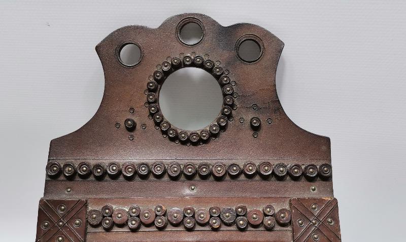 OSMANLI DÖNEMİ ÇOK NADİR DERİ ÇERÇEVELİ TAŞ AYNA