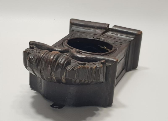 OSMANLI DÖNEMİ RUM İŞİ MELEK FİGÜRLÜ EL OYMA AHŞAP MASA SAATİ KASASI