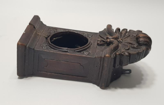 OSMANLI DÖNEMİ RUM İŞİ MELEK FİGÜRLÜ EL OYMA AHŞAP MASA SAATİ KASASI