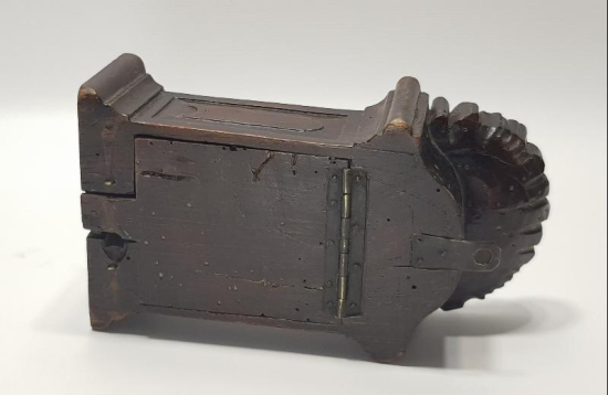 OSMANLI DÖNEMİ RUM İŞİ MELEK FİGÜRLÜ EL OYMA AHŞAP MASA SAATİ KASASI