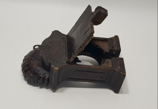 OSMANLI DÖNEMİ RUM İŞİ MELEK FİGÜRLÜ EL OYMA AHŞAP MASA SAATİ KASASI