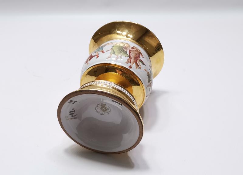 ROMA DÖNEMİ KADINLARI RESİMLİ ALTIN SIVAMA İTALYAN PORSELEN VAZO