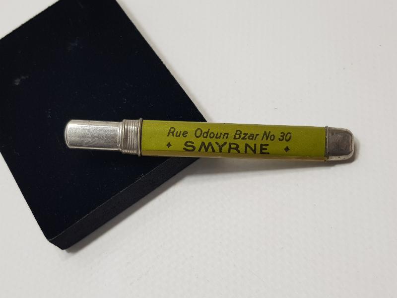 OSMANLI DÖNEMİ SMYRNE YAZILI ÇOK NADİR KURŞUN KALEM