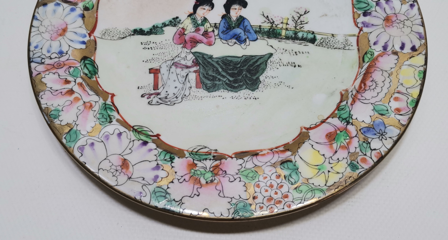 1900 BAŞLARI TAMAMI EL BOYAMA ESKİ ÇİN PORSELEN TABAK