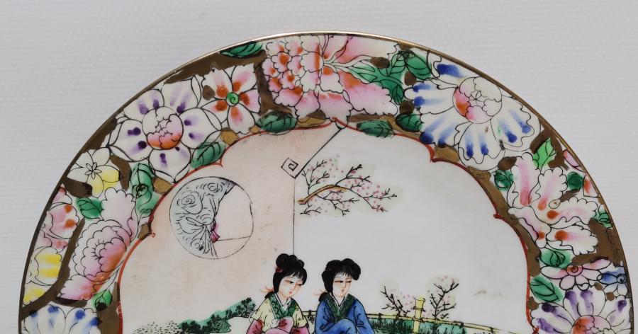 1900 BAŞLARI TAMAMI EL BOYAMA ESKİ ÇİN PORSELEN TABAK