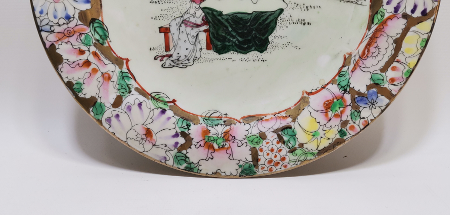 1900 BAŞLARI TAMAMI EL BOYAMA ESKİ ÇİN PORSELEN TABAK