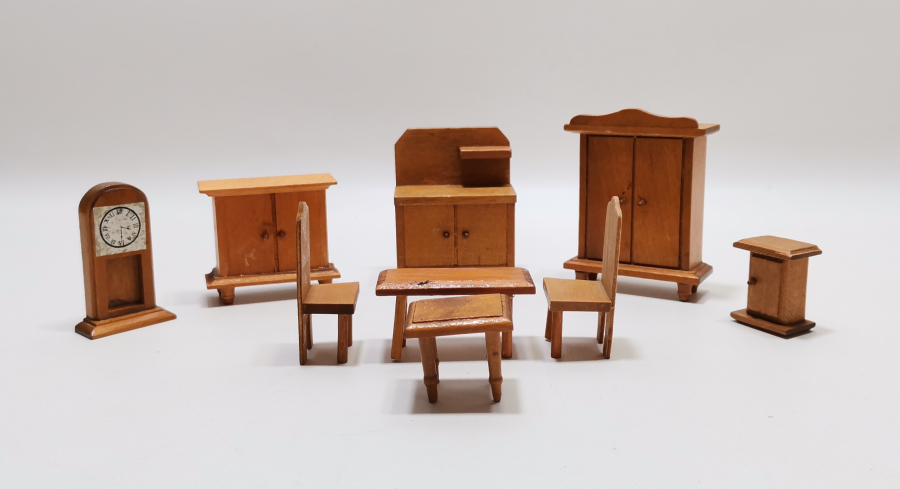 ANTİKA EL YAPIMI AHŞAP ODA TAKIMI MİNYATÜRÜ