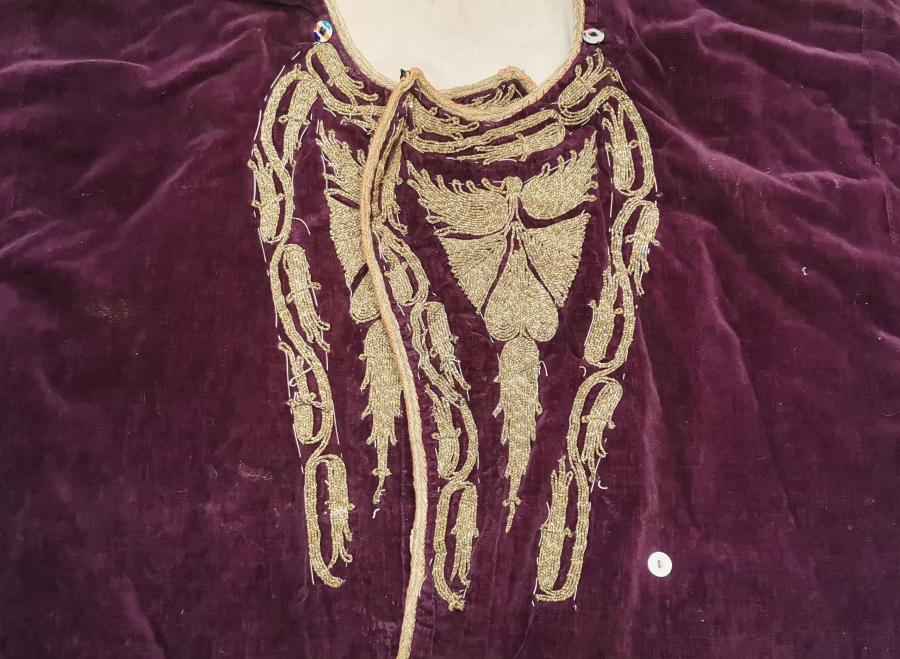 GÜMÜŞ SIRMA İŞÇİLİKLİ OSMANLI DÖNEMİ KADİFE CEPKEN