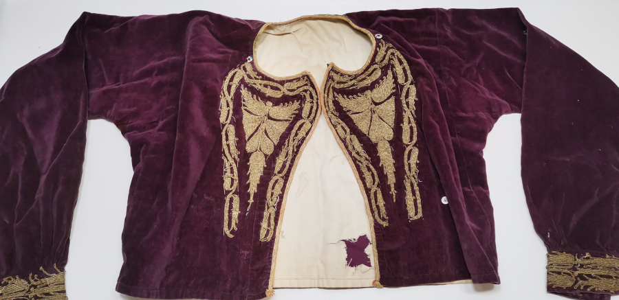 GÜMÜŞ SIRMA İŞÇİLİKLİ OSMANLI DÖNEMİ KADİFE CEPKEN