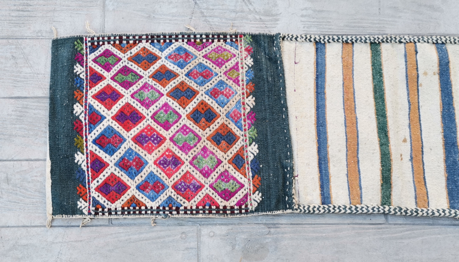 OSMANLI DÖNEMİ ÇİFT GÖZLÜ BÜYÜK BOY HEYBE