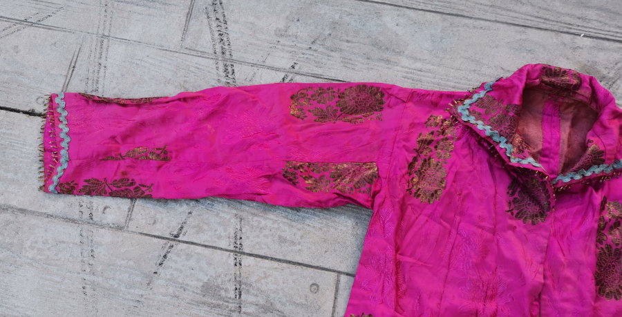 OSMANLI DÖNEMİ HEREKE İŞİ İPEK VE GÜMÜŞ SIRMA İŞÇİLİKLİ GELİN CEKETİ