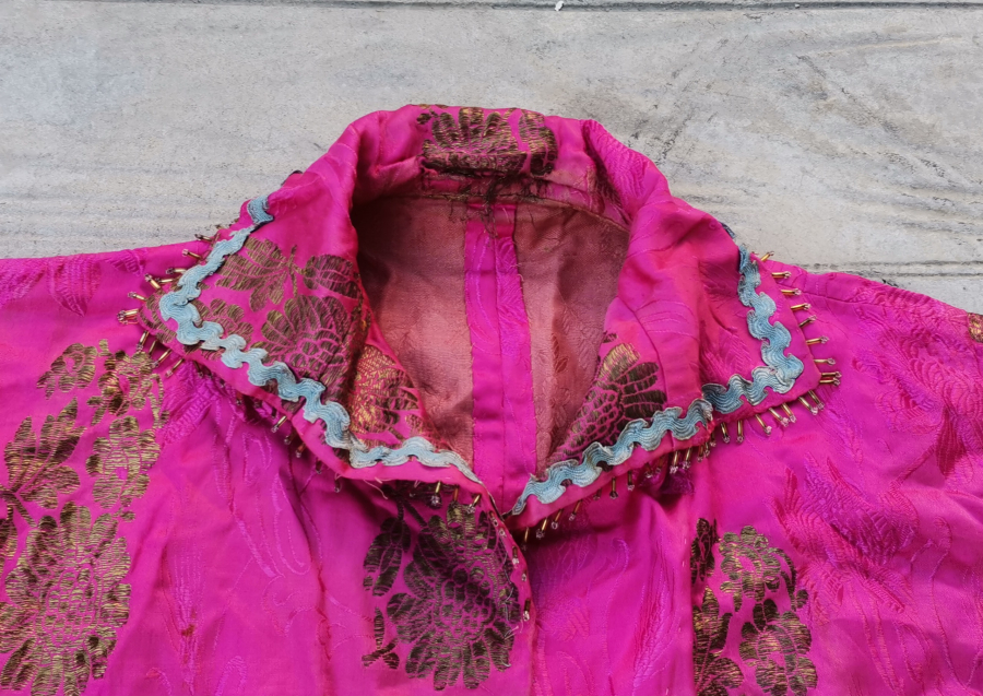 OSMANLI DÖNEMİ HEREKE İŞİ İPEK VE GÜMÜŞ SIRMA İŞÇİLİKLİ GELİN CEKETİ