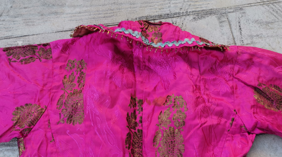 OSMANLI DÖNEMİ HEREKE İŞİ İPEK VE GÜMÜŞ SIRMA İŞÇİLİKLİ GELİN CEKETİ