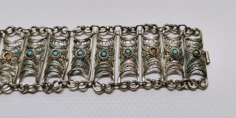 OSMANLI DÖNEMİ MEŞHUR BURSA FİŞEKLİSİ GÜMÜŞ BİLEZİK