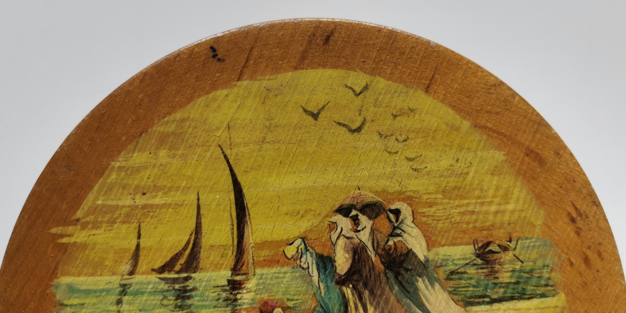 OSMANLI DÖNEMİ SALTANAT KAYIĞINDA CARİYELER KONULU SANATÇI İMZALI AHŞAP TABLO