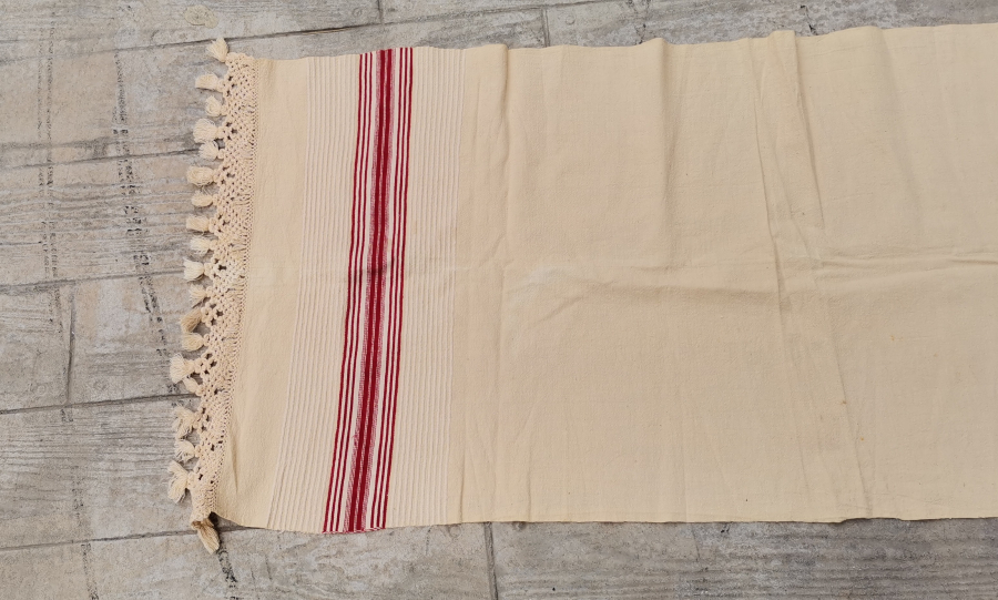 OSMANLI DÖNEMİ ÜZERİNDE RUMCA İNİSİYAL BULUNAN BÜYÜK BOY HAVLU