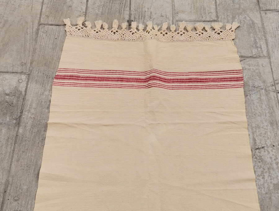 OSMANLI DÖNEMİ ÜZERİNDE RUMCA İNİSİYAL BULUNAN BÜYÜK BOY HAVLU