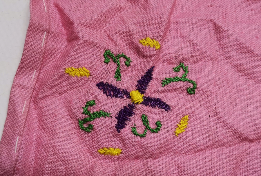 OSMANLI DÖNEMİ İŞLEMELİ EL İŞİ DAMAT MENDİLİ