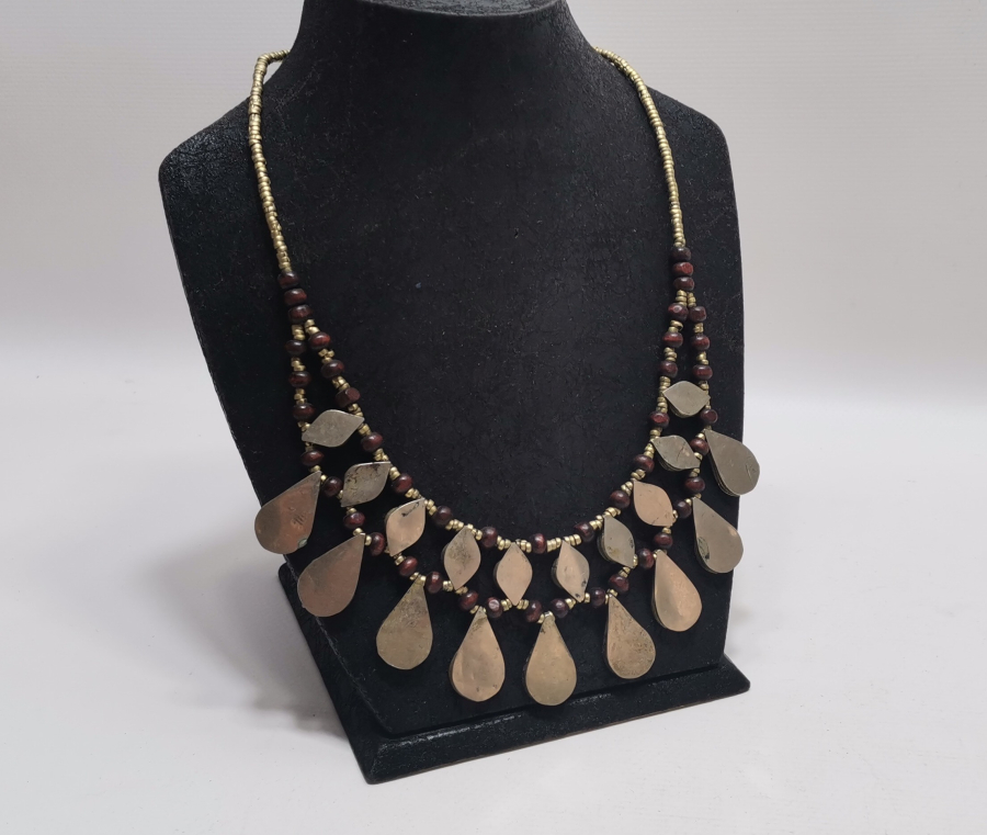 TURKUAZ TAŞLI BÜYÜK BOY TÜRKMEN İŞİ GERDANLIK