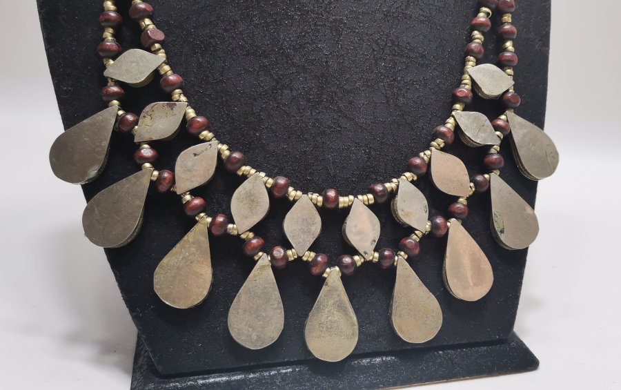 TURKUAZ TAŞLI BÜYÜK BOY TÜRKMEN İŞİ GERDANLIK