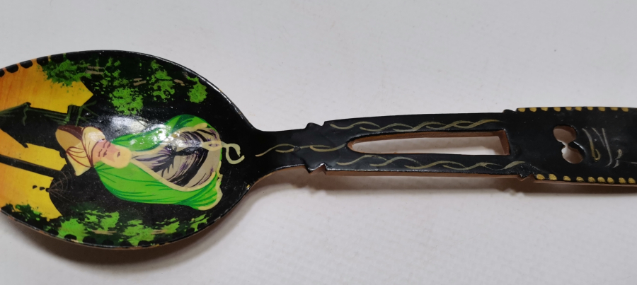 YA HAZRETİ MEVLANA YAZILI ANTİKA EL BOYAMA KONYA İŞİ KAŞIK
