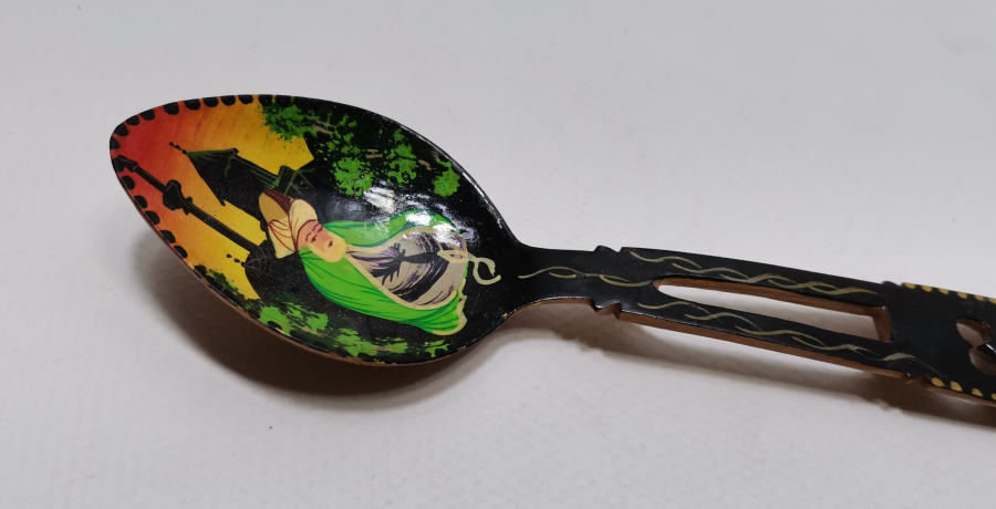 YA HAZRETİ MEVLANA YAZILI ANTİKA EL BOYAMA KONYA İŞİ KAŞIK