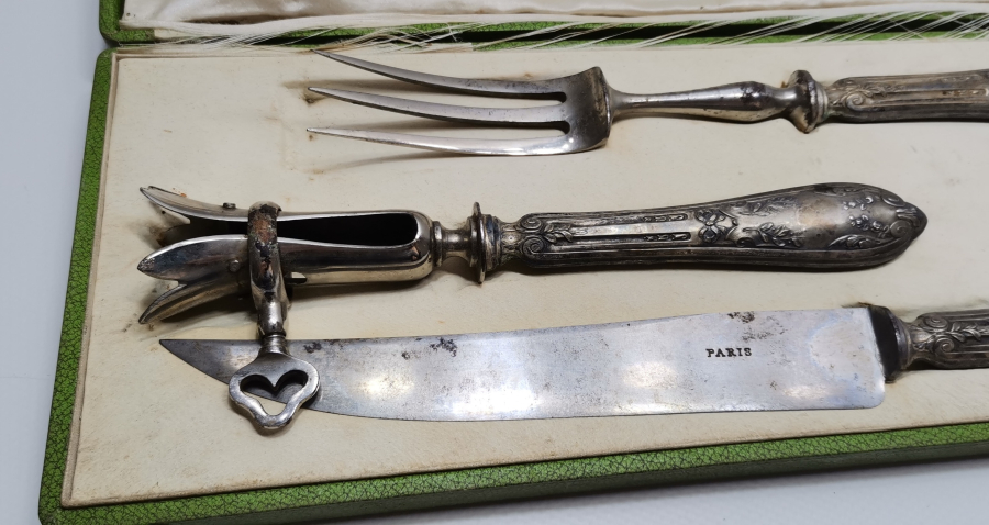 1900 BAŞLARI ORJİNAL KUTUSUNDA BÜYÜK BOY SERVİS ÇATAL BIÇAĞI