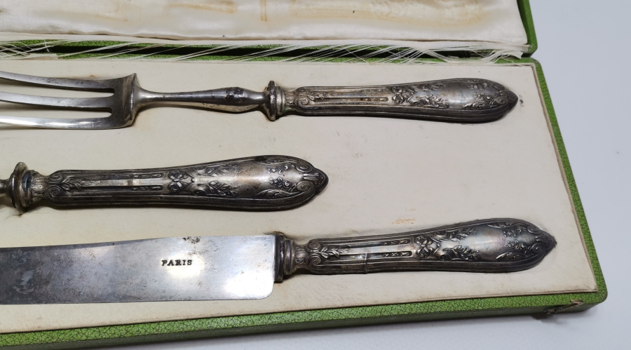 1900 BAŞLARI ORJİNAL KUTUSUNDA BÜYÜK BOY SERVİS ÇATAL BIÇAĞI