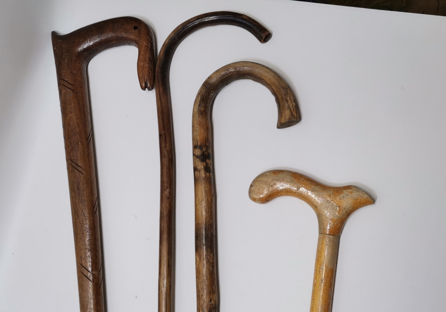 4 ADET ANTİKA DEVREK İŞİ EL YAPIMI BASTON LOTU