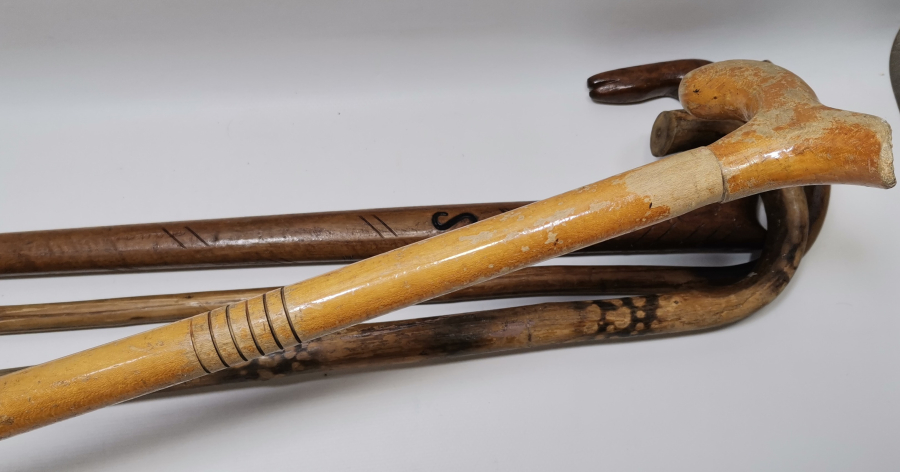 4 ADET ANTİKA DEVREK İŞİ EL YAPIMI BASTON LOTU