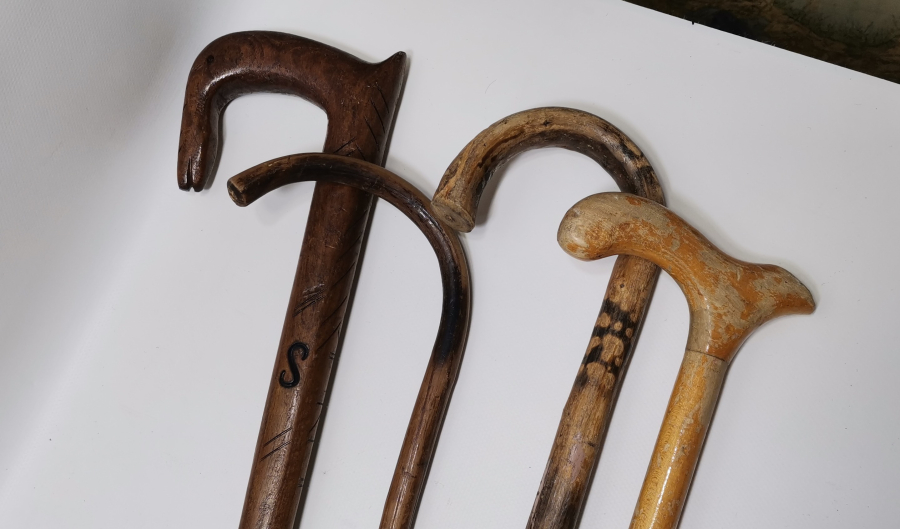 4 ADET ANTİKA DEVREK İŞİ EL YAPIMI BASTON LOTU