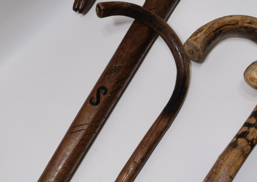 4 ADET ANTİKA DEVREK İŞİ EL YAPIMI BASTON LOTU