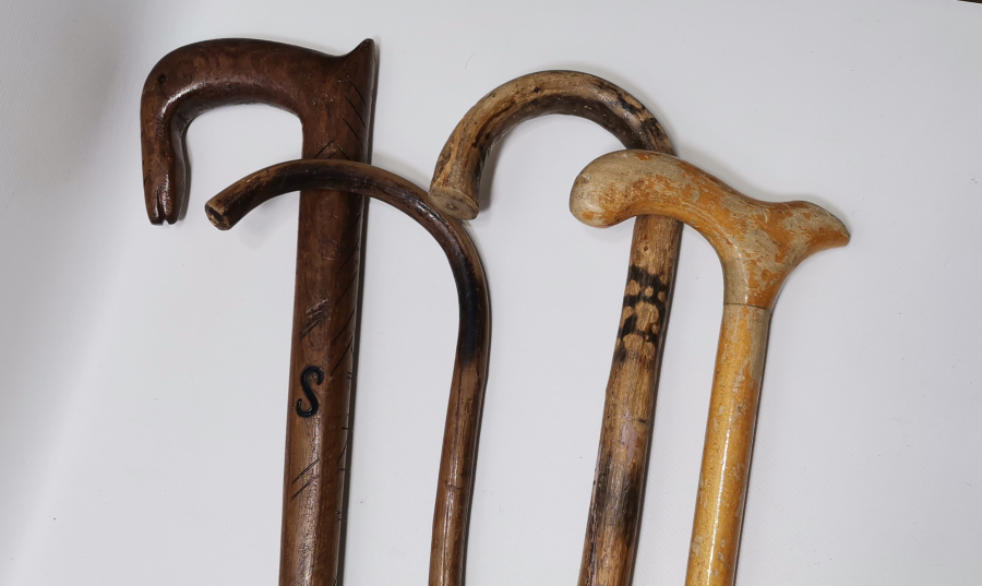 4 ADET ANTİKA DEVREK İŞİ EL YAPIMI BASTON LOTU