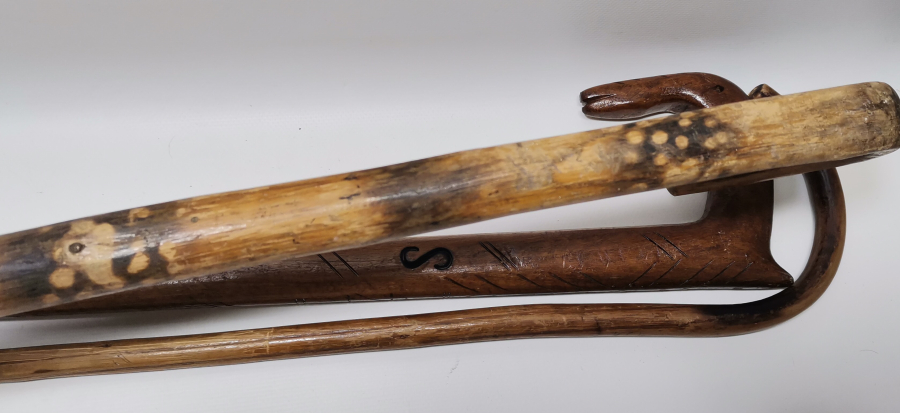 4 ADET ANTİKA DEVREK İŞİ EL YAPIMI BASTON LOTU