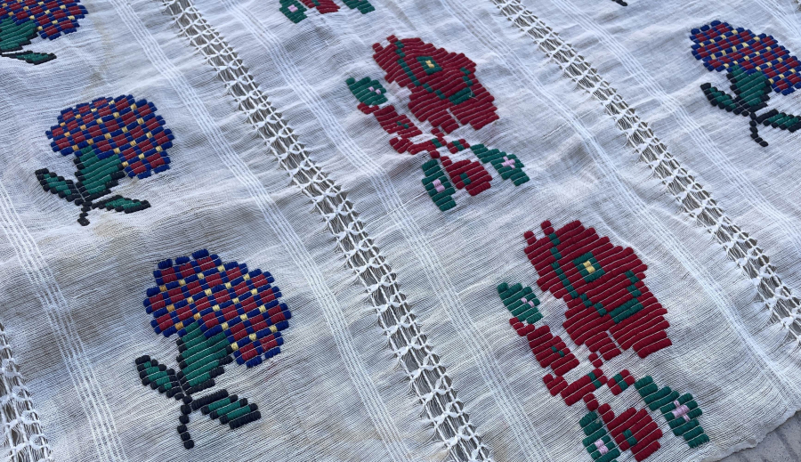 OSMANLI DÖNEMİ DEV BOYDA EL İŞLEMESİ RUM İŞİ RUNNER