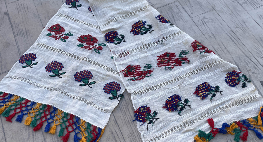 OSMANLI DÖNEMİ DEV BOYDA EL İŞLEMESİ RUM İŞİ RUNNER