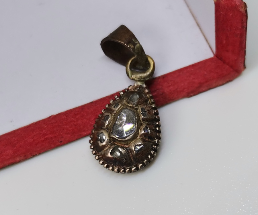 OSMANLI DÖNEMİ ELMAS TAŞLI KOLYE UCU