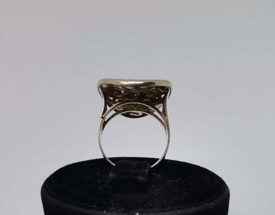 RUMİ MOTİFLİ ÖZEL YAPIM ALTIN KAPLAMA GÜMÜŞ YÜZÜK