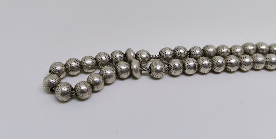 TAMAMI İŞLEMELİ GÜMÜŞ TESPİH