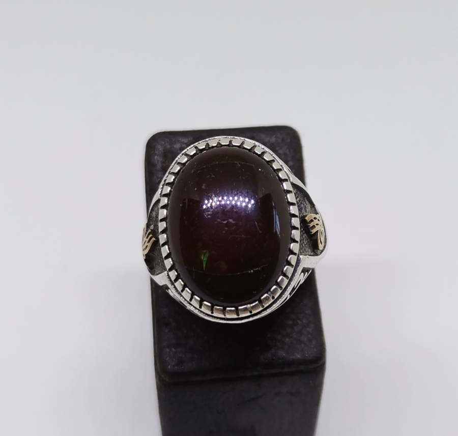 TUĞRA MOTİFLİ GÜMÜŞ ERKEK YÜZÜĞÜ