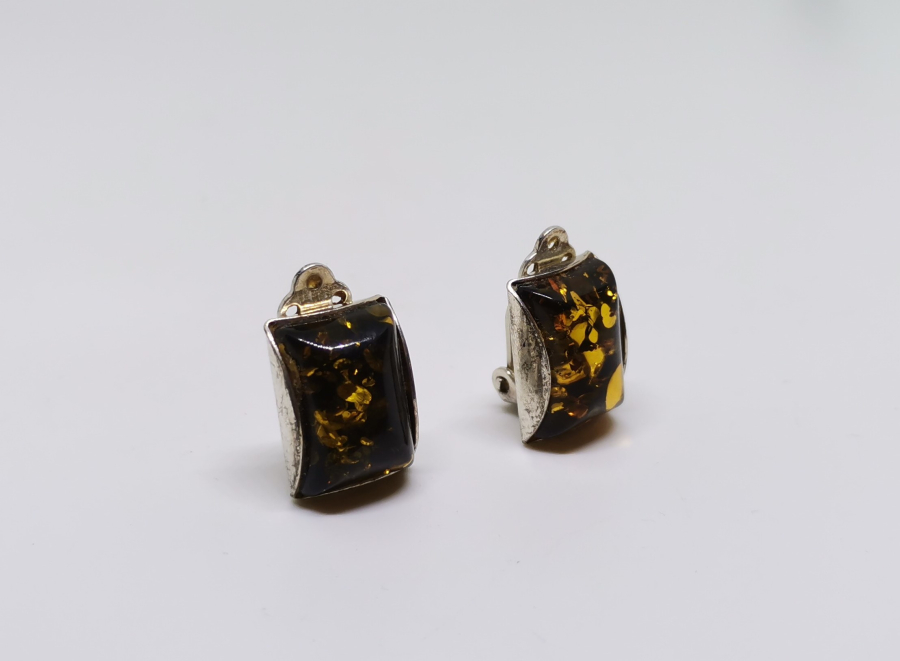 DAMLA KEHRİBAR TAŞLI ÖZEL YAPIM GÜMÜŞ KÜPE