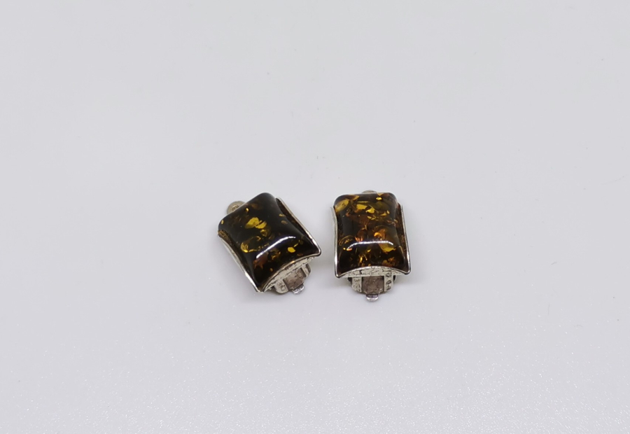 DAMLA KEHRİBAR TAŞLI ÖZEL YAPIM GÜMÜŞ KÜPE