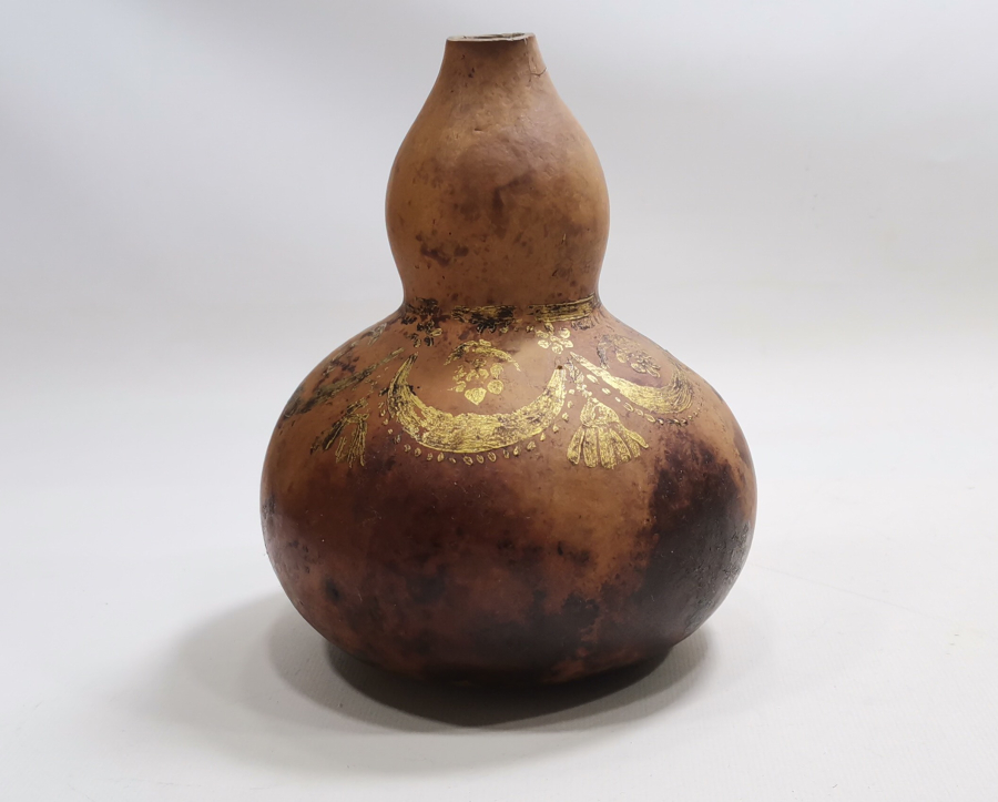 OSMANLI DÖNEMİ ALTIN VARAKLI VE AY YILDIZLI KABAK BARUTLUK