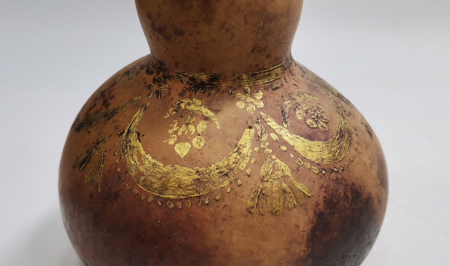 OSMANLI DÖNEMİ ALTIN VARAKLI VE AY YILDIZLI KABAK BARUTLUK