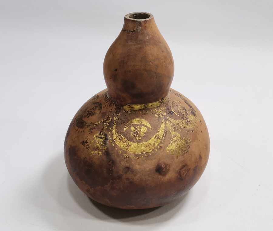 OSMANLI DÖNEMİ ALTIN VARAKLI VE AY YILDIZLI KABAK BARUTLUK